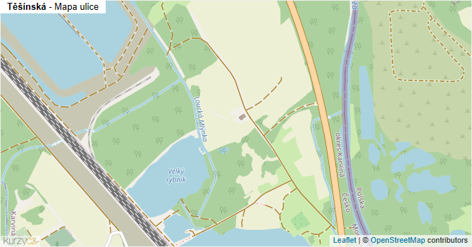 Těšínská - mapa ulice