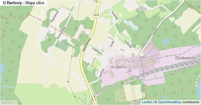 U Barbory - mapa ulice