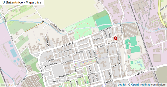 U Bažantnice - mapa ulice