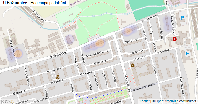 U Bažantnice - mapa podnikání