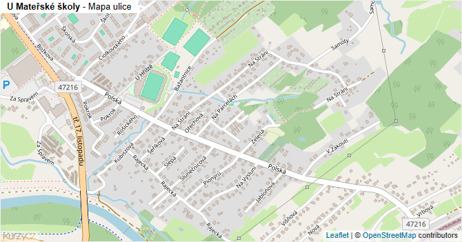 U Mateřské školy - mapa ulice