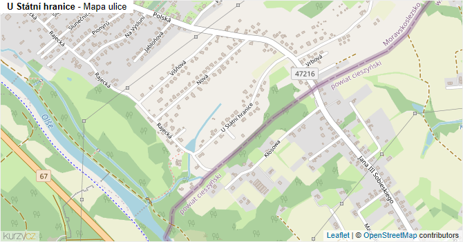 U Státní hranice - mapa ulice