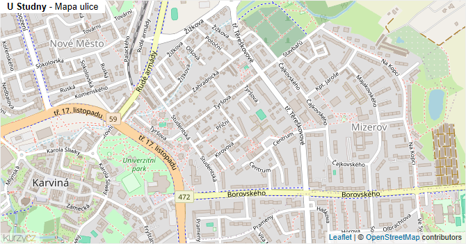 U Studny - mapa ulice