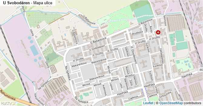 U Svobodáren - mapa ulice