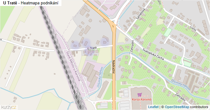 U Tratě - mapa podnikání