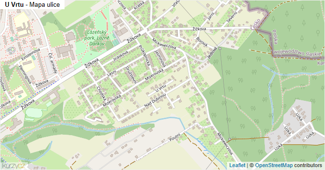U Vrtu - mapa ulice