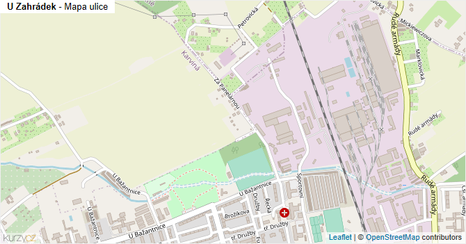 U Zahrádek - mapa ulice