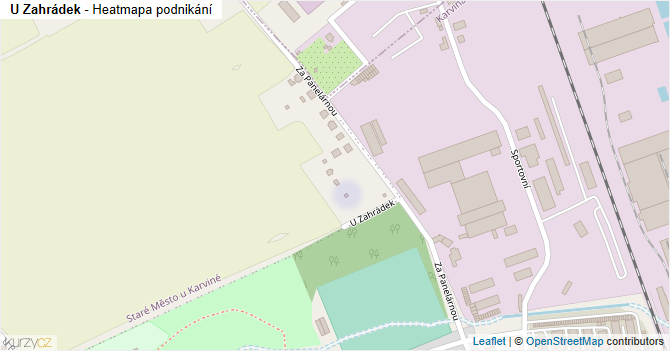 U Zahrádek - mapa podnikání
