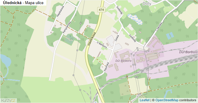 Úřednická - mapa ulice