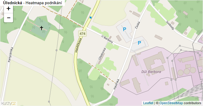 Úřednická - mapa podnikání