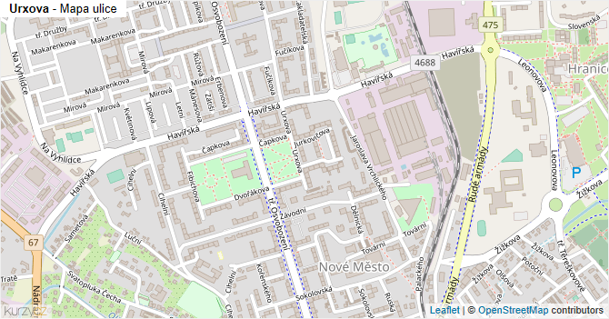 Urxova - mapa ulice