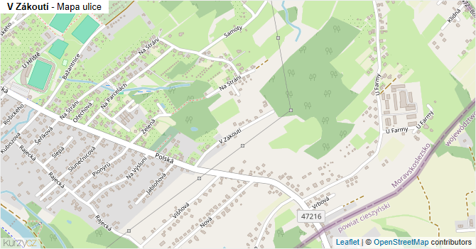 V Zákoutí - mapa ulice
