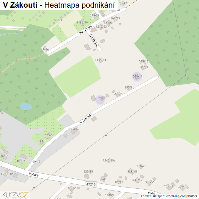 Mapa V Zákoutí - Firmy v ulici.