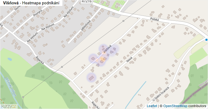 Višňová - mapa podnikání
