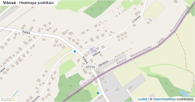 Vrbová - mapa podnikání