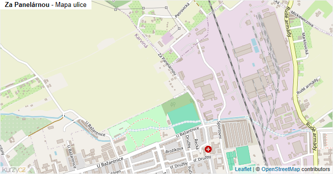 Za Panelárnou - mapa ulice