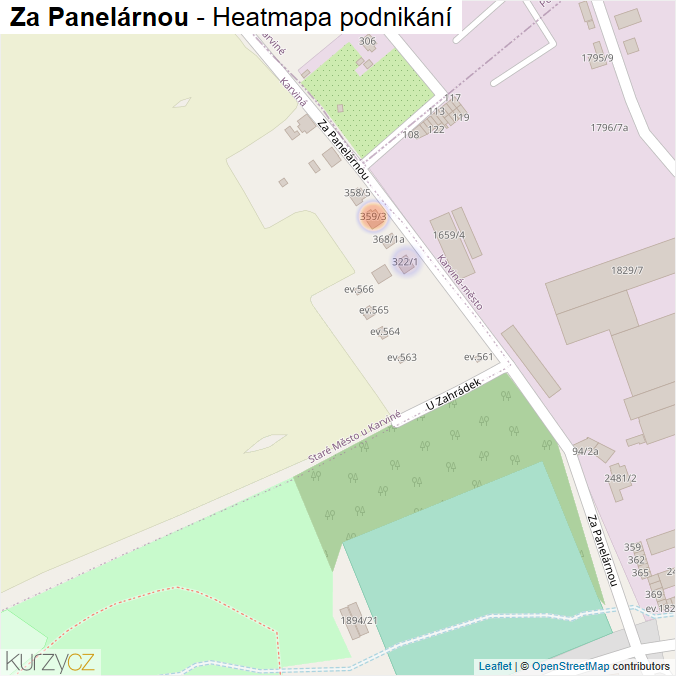 Mapa Za Panelárnou - Firmy v ulici.