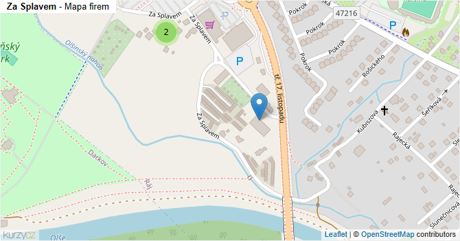 Za Splavem - mapa firem
