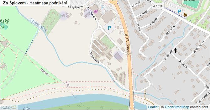 Za Splavem - mapa podnikání