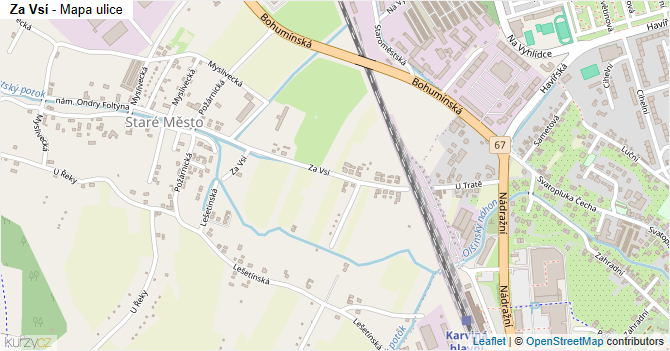 Za Vsí - mapa ulice
