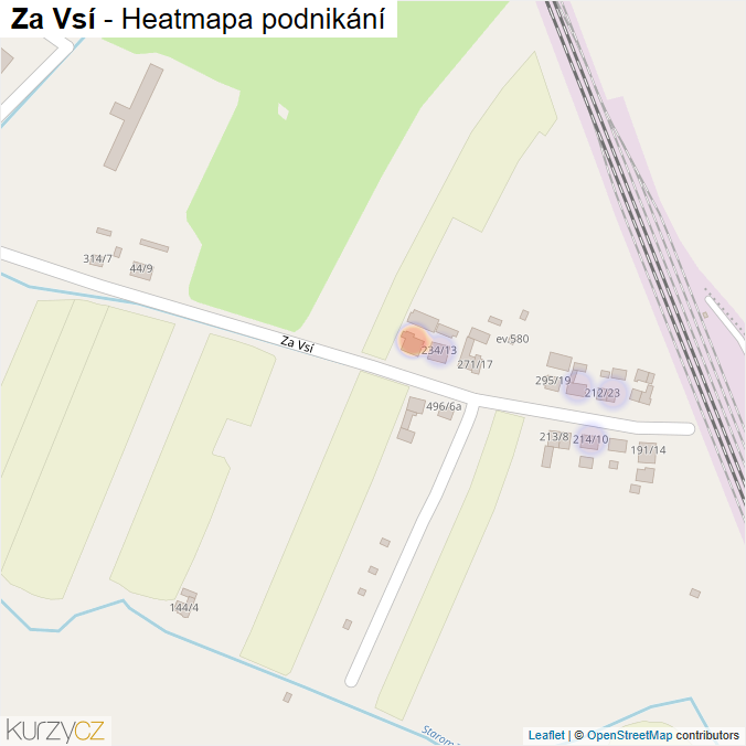 Mapa Za Vsí - Firmy v ulici.
