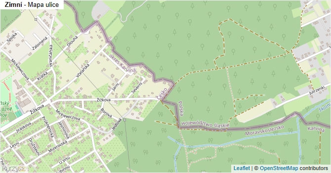 Zimní - mapa ulice