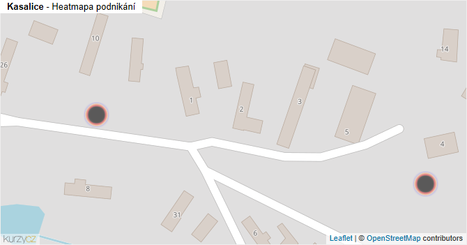 Kasalice - mapa podnikání