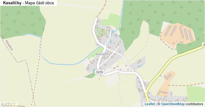 Kasaličky - mapa části obce