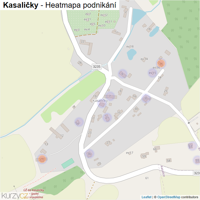 Mapa Kasaličky - Firmy v části obce.