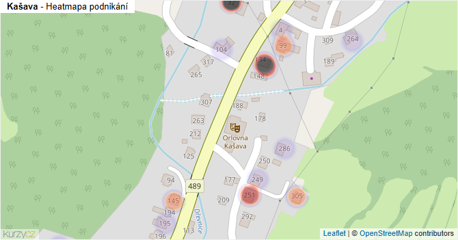 Kašava - mapa podnikání