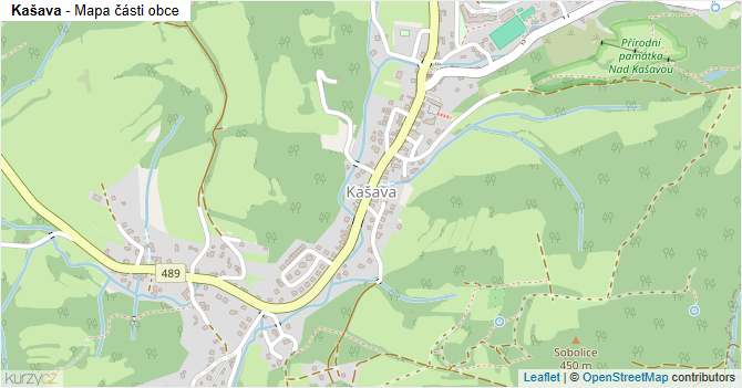 Kašava - mapa části obce