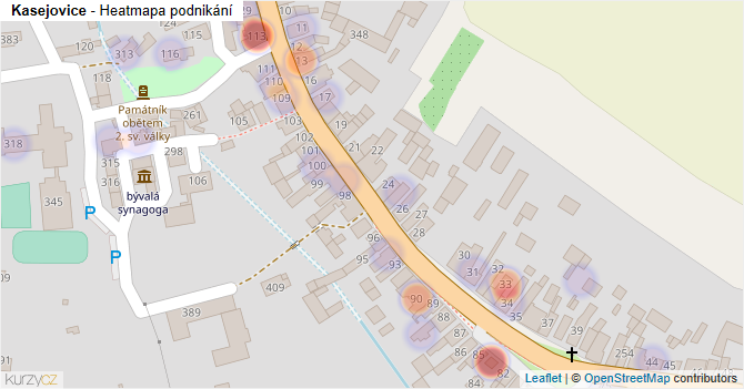 Kasejovice - mapa podnikání