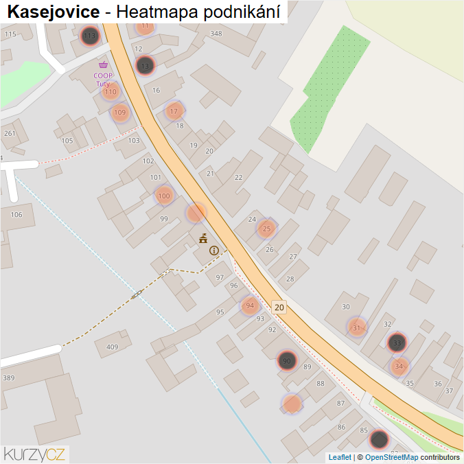 Mapa Kasejovice - Firmy v obci.