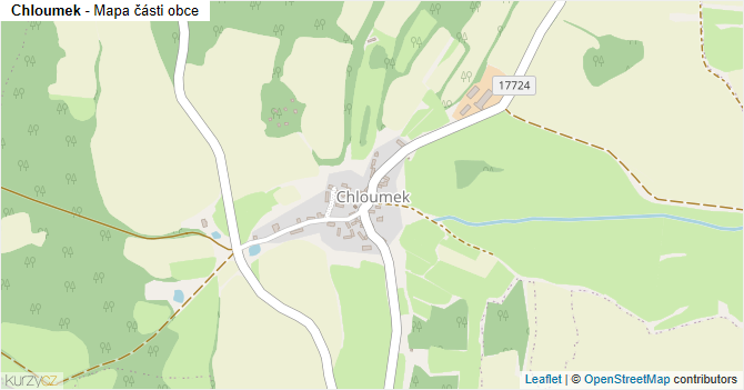 Chloumek - mapa části obce