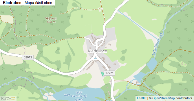 Kladrubce - mapa části obce