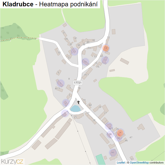 Mapa Kladrubce - Firmy v části obce.