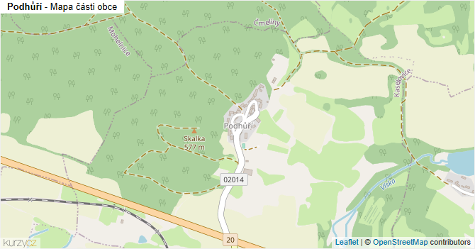Podhůří - mapa části obce
