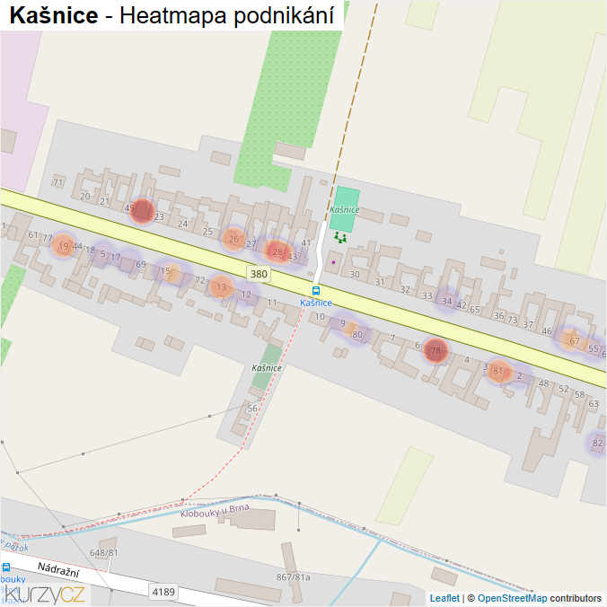 Mapa Kašnice - Firmy v části obce.