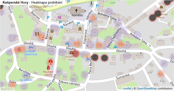 Kašperské Hory - mapa podnikání