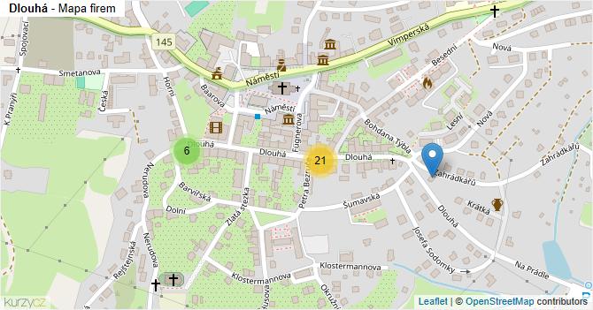 Dlouhá - mapa firem