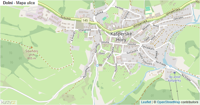 Dolní - mapa ulice