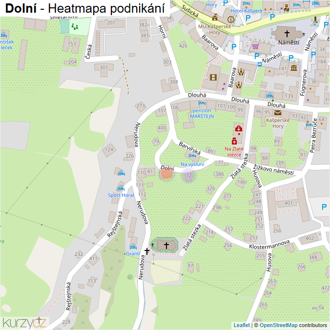 Mapa Dolní - Firmy v ulici.