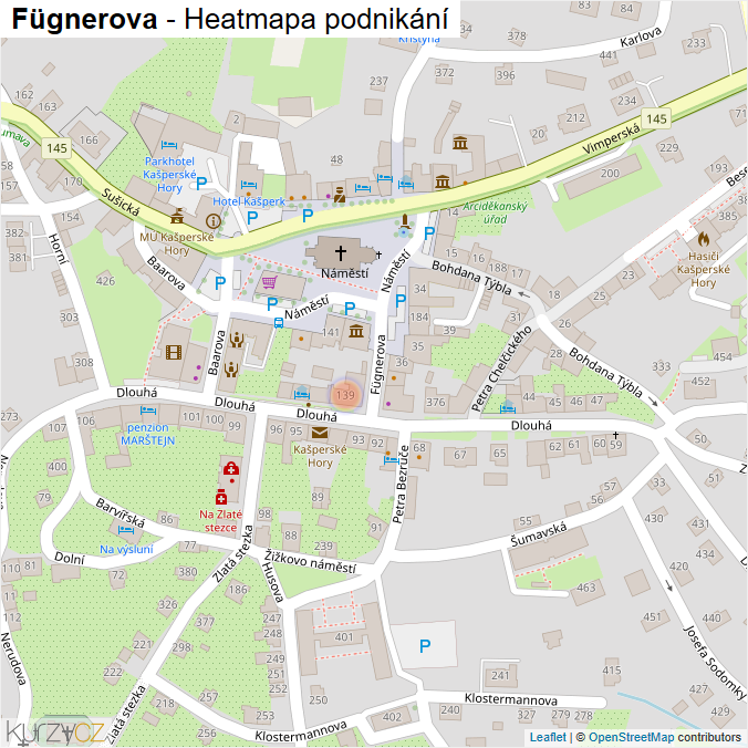 Mapa Fügnerova - Firmy v ulici.