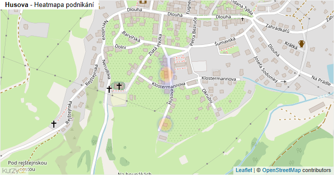 Husova - mapa podnikání