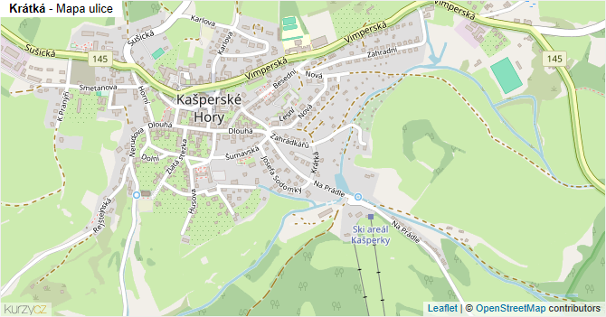 Krátká - mapa ulice