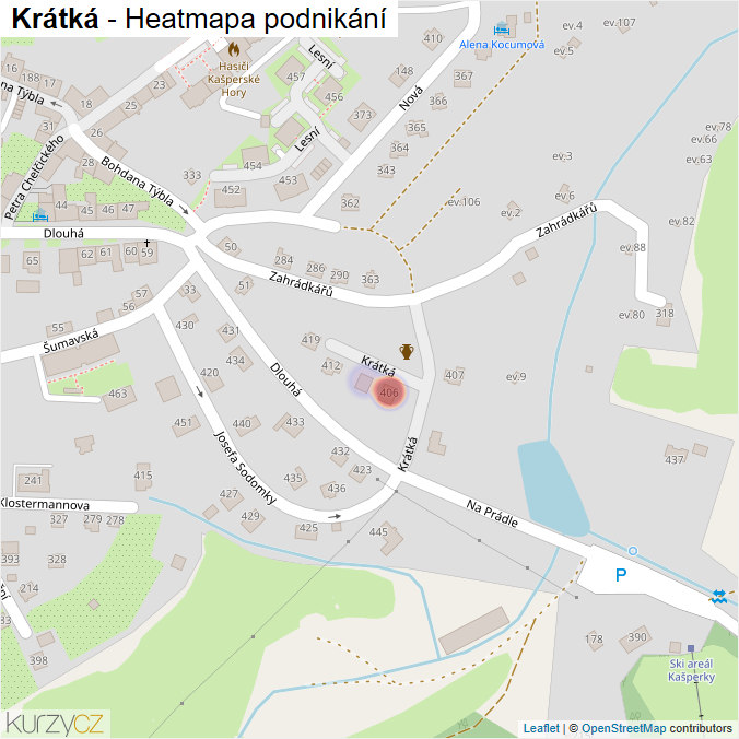 Mapa Krátká - Firmy v ulici.
