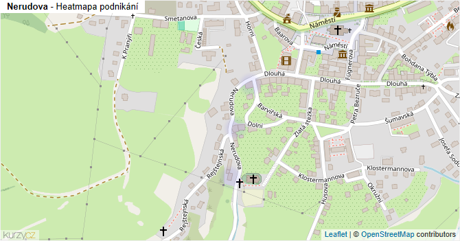 Nerudova - mapa podnikání
