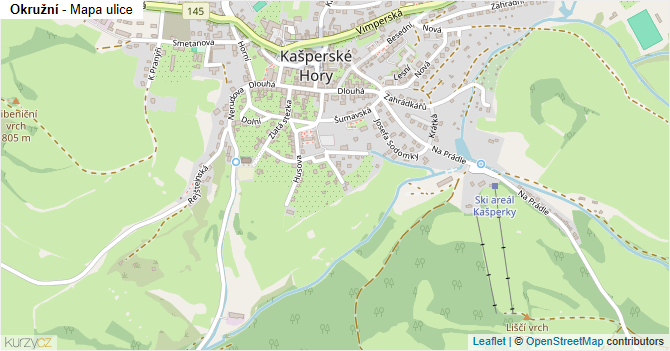 Okružní - mapa ulice