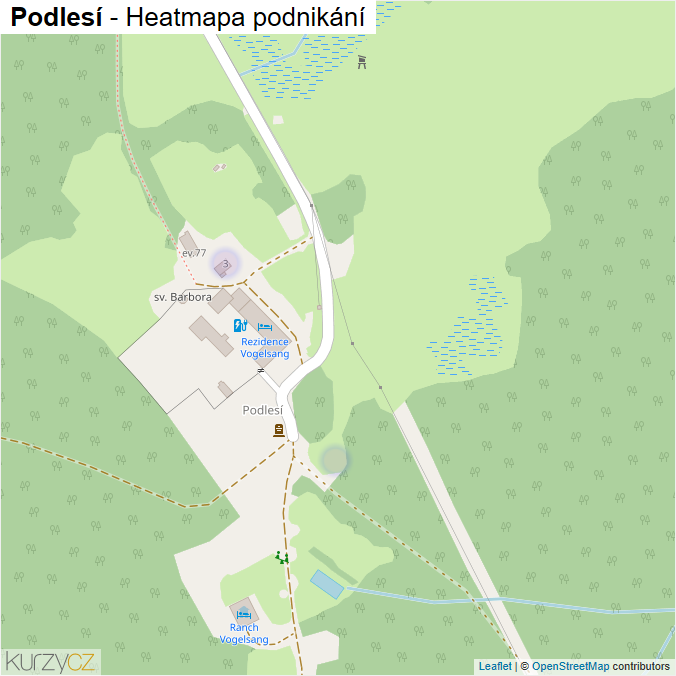 Mapa Podlesí - Firmy v části obce.