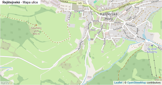 Rejštejnská - mapa ulice